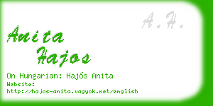 anita hajos business card